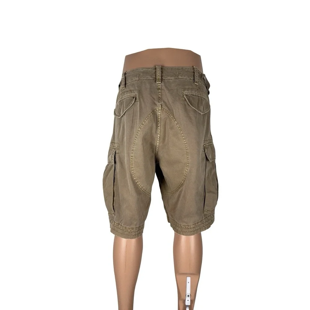 Polo Ralph Lauren Mens 38 Cargo Shorts Brown Distressed Rustic Vintage Cotton